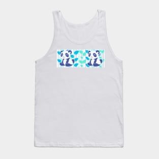 Blue Leaf Pandas Tank Top